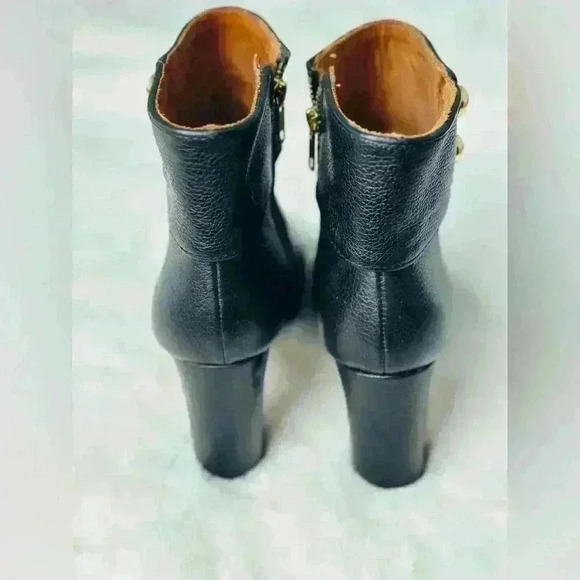 Kate Spade New York Bridgette Black Leather Heeled Ankle Booties Size 9M - Picture 4 of 14